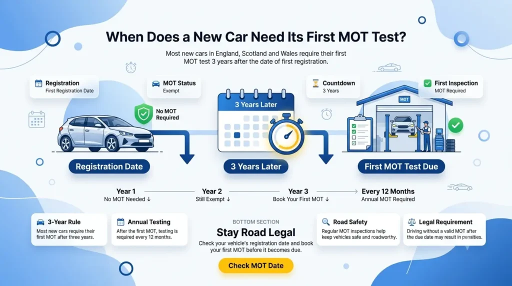image for When a New Car Needs First MOT Test (UK)