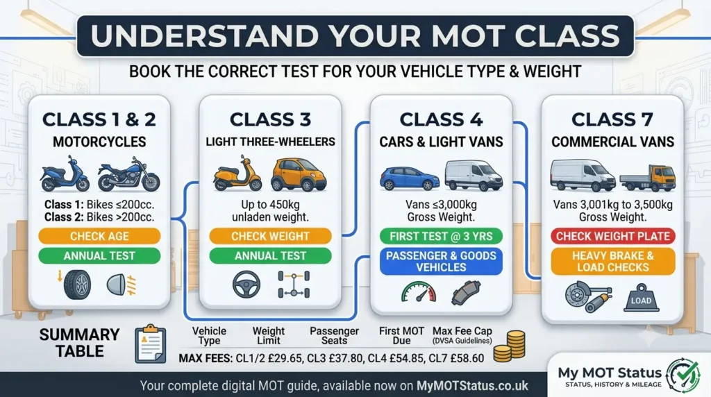 image for mot classes uk